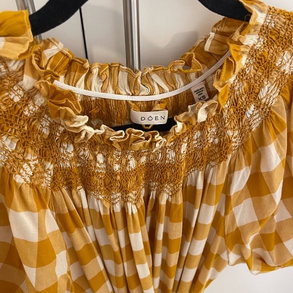 Dôen yellow and white checkered dress. Size XS - Picture 5 of 5